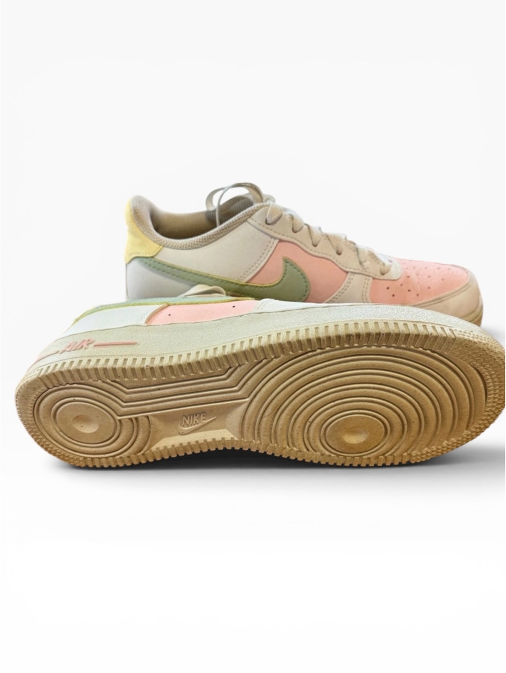 Nike Air Force 1 AF1 Next Nature Easter Sanddrift Pink Olive Yellow 6.5Y W8